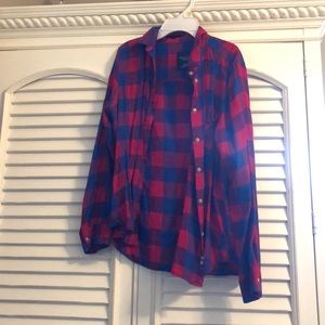 blue and red flannel